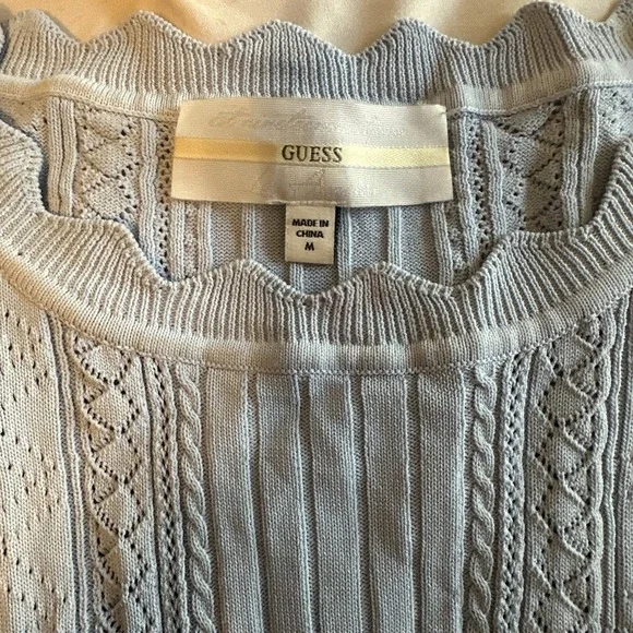 Guess Bodycon Sweater Dress Women's Medium Adaline Sleeveless Fitted Knit Blue - Picture 9 of 10